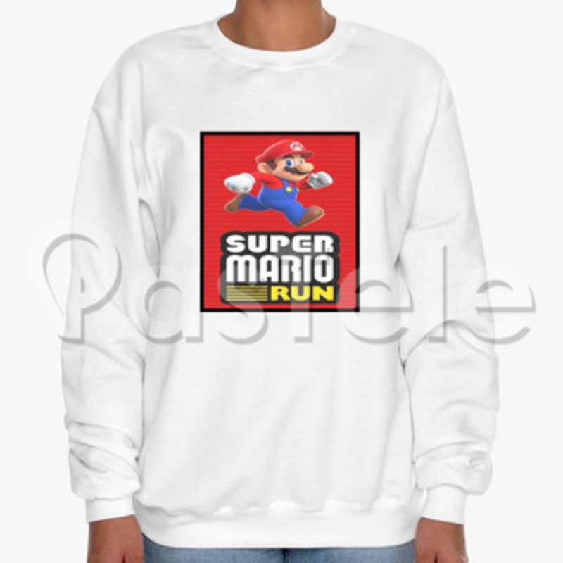 Super Mario Run Custom Unisex Crewneck Sweatshirt Cotton Polyester Fabric