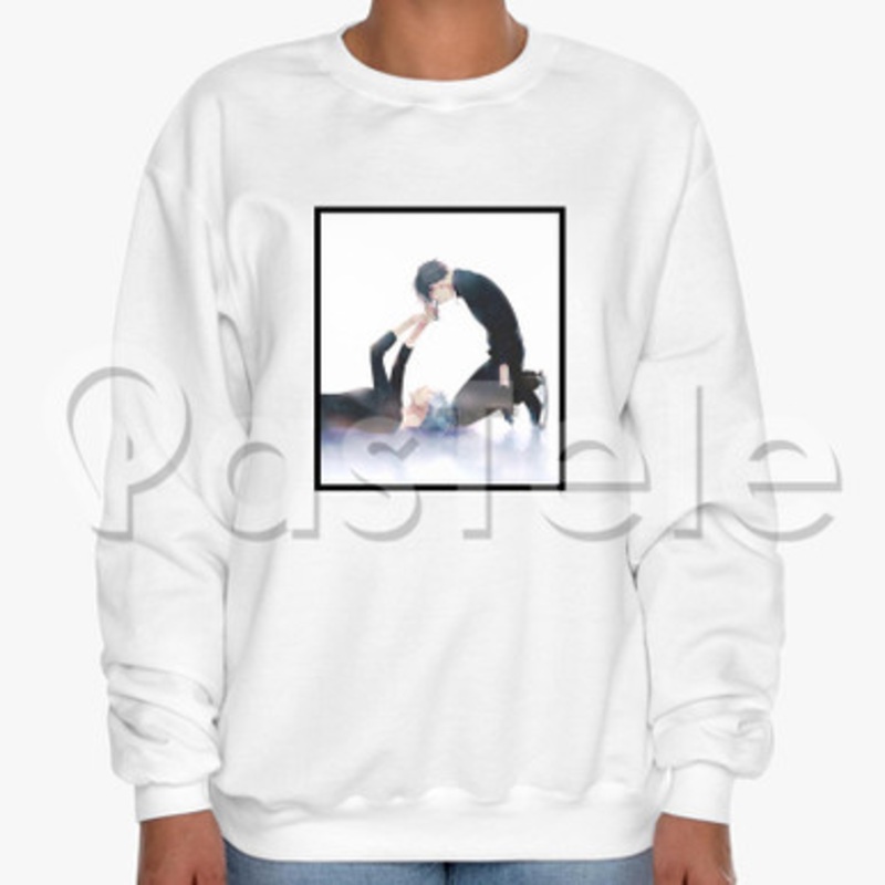 Yuuri Katsuki Viktor Nikiforov Yuri on Ice Custom Unisex Crewneck Sweatshirt Cotton Polyester Fabric