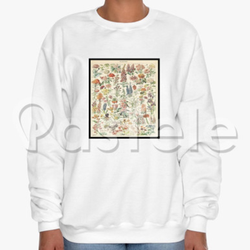 Adolphe Millot Fleurs Custom Unisex Crewneck Sweatshirt Cotton Polyester Fabric