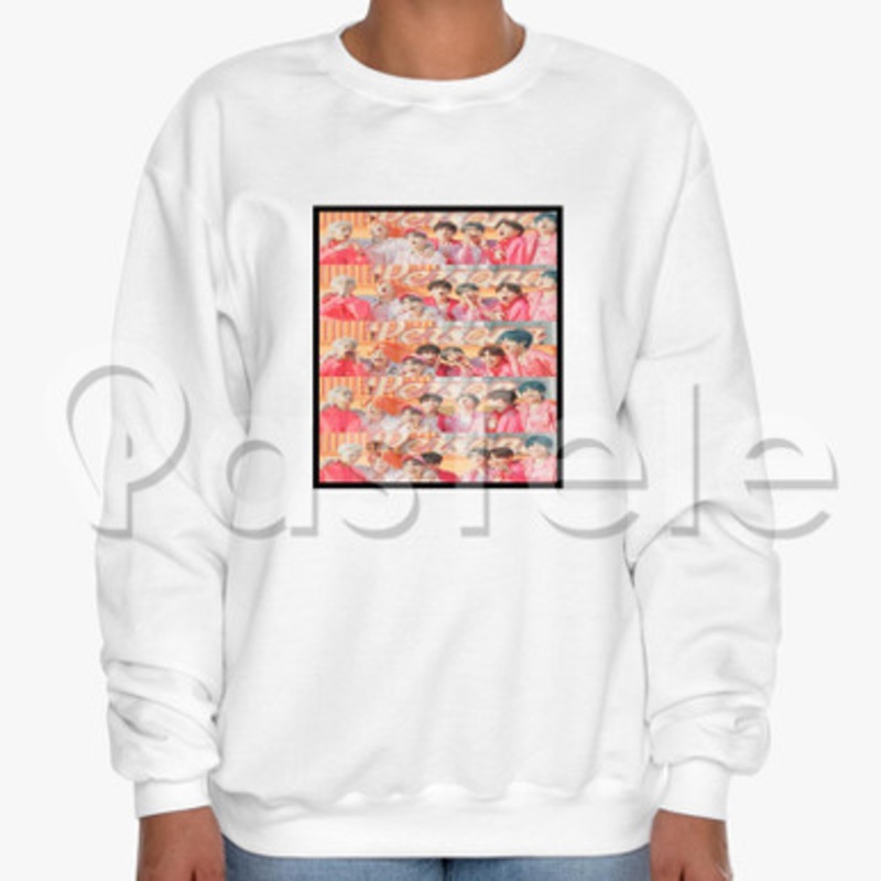 BTS Boy With Luv Custom Unisex Crewneck Sweatshirt Cotton Polyester Fabric