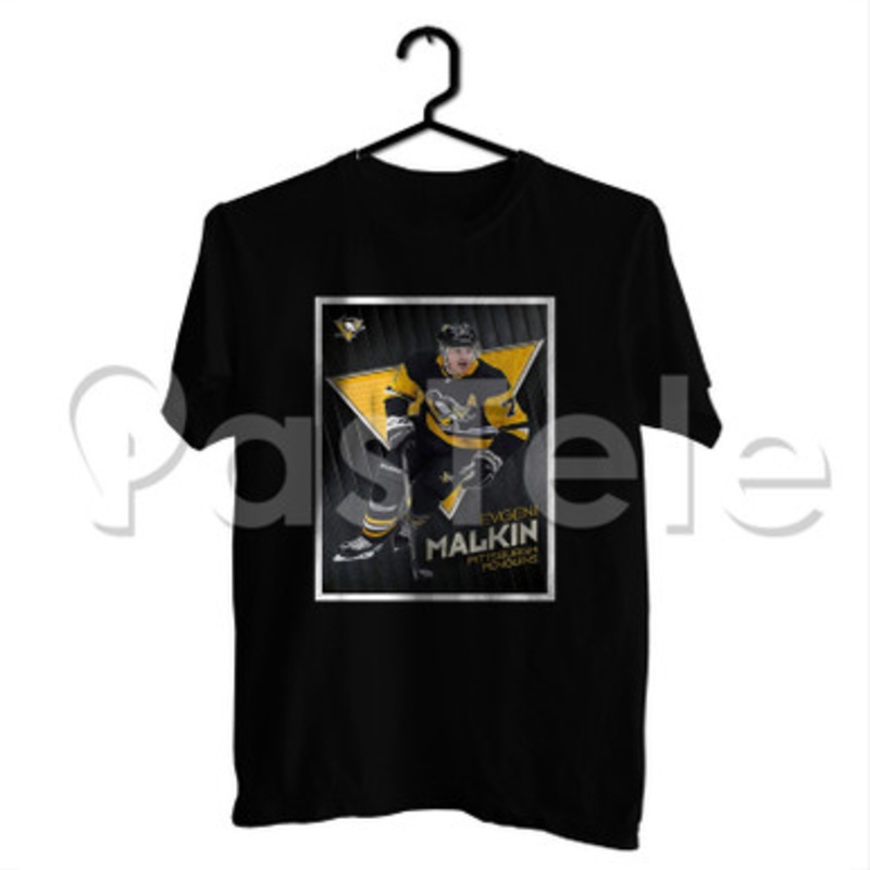 Evgeni Malkin Pittsburgh Penguins NHL Custom Personalized T Shirt Tees Apparel Cotton Tee Shirt Shirts Cloth