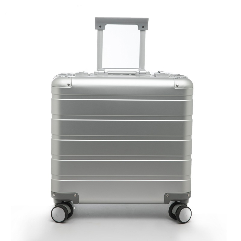 18 Inch Suitcase with Universal Wheel Trolley Case Aluminum Cabin Rolling Luggage – Aluminum Luggage and Suitcase price