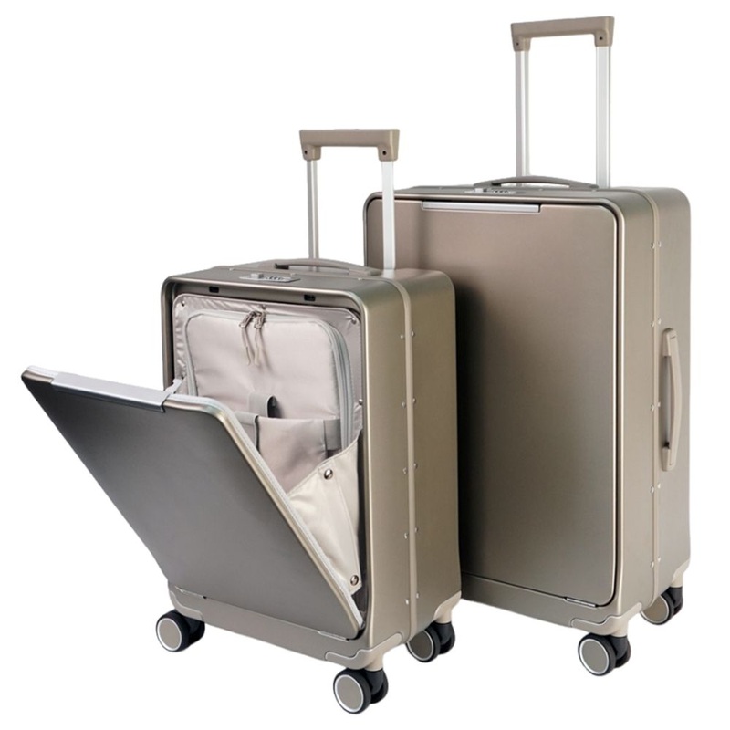 Front Open Unisex PC Travel Luggage with Tsa Lock Aluminum Trolley Spinner Wheels Carry-on Koffer – USB Charging PC Suitcase and Luggage price