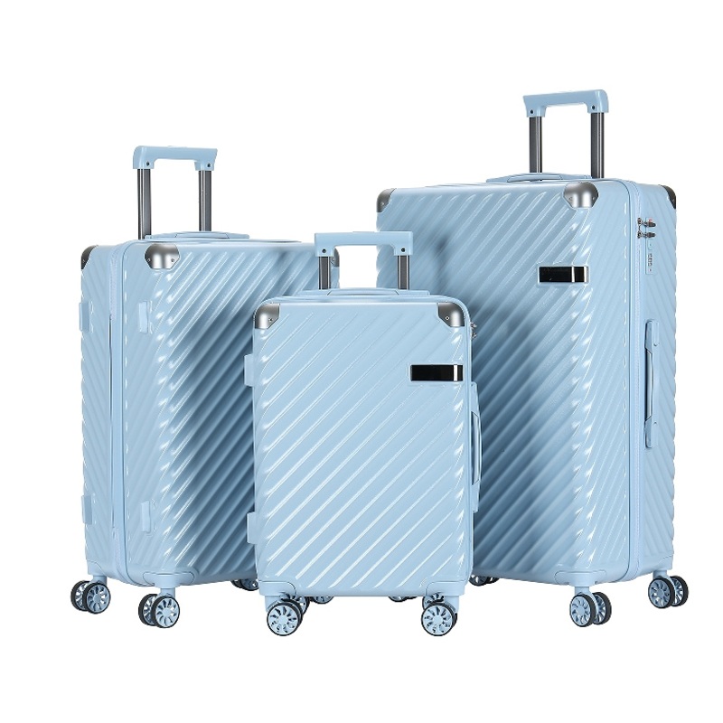 Lt Blue Fashion Lady Customized Trolley Wheel Luggage Bags Eco Friendly PC Pure Material Boarding Airplane Trolley Suitacase Bags – Luggages and Suitcases price
