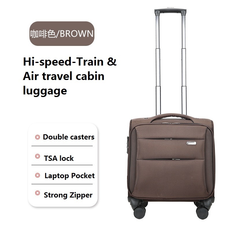 Brown 16 Soft Laptop Trolley Bag Underseat Luggage Suitcase for Business – Trolley Bag and Softside Luggage price