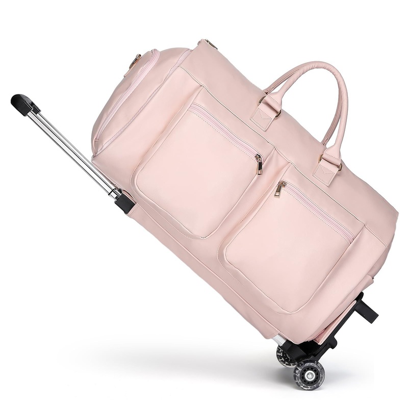 Custom Luggage Travel Bags with Wheels Trolley Duffel Bag Pink Traveling Daily Bags for Women – Custom Bags and Luggage Bags price