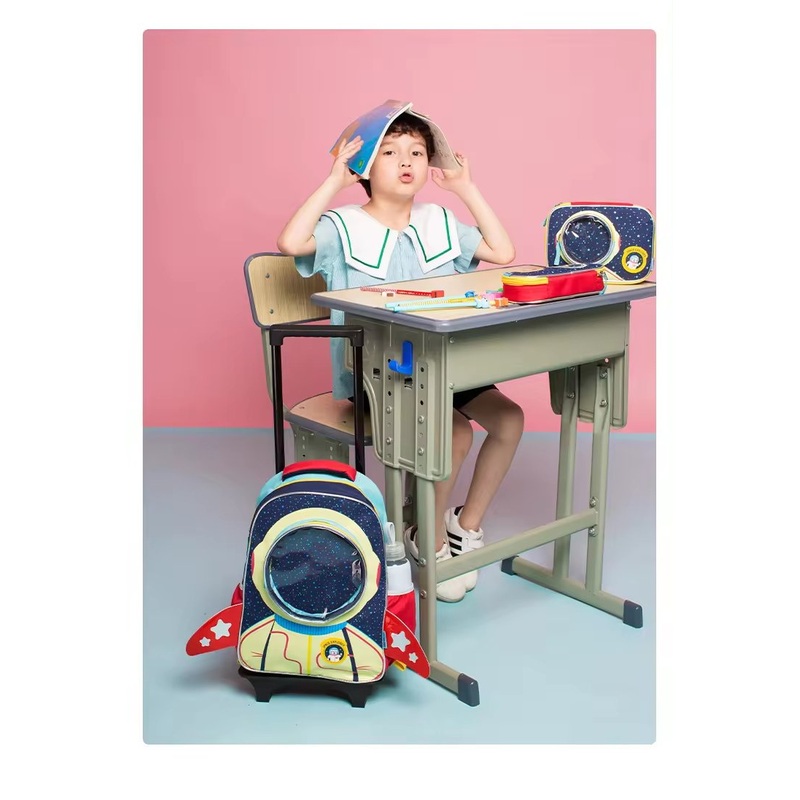 Detachable Dual-Purpose Trolley Backpack for Elementary School Students Cartoon Childrens Trolley Luggage – Luggage and Luggage Set price