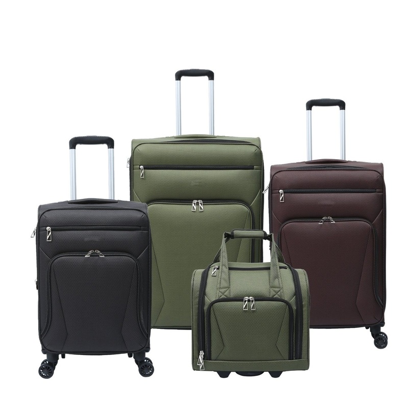 Four Pieces Soft Trolley Bag Set with a Travel Bag – Trolley Bag and Softside Luggage price