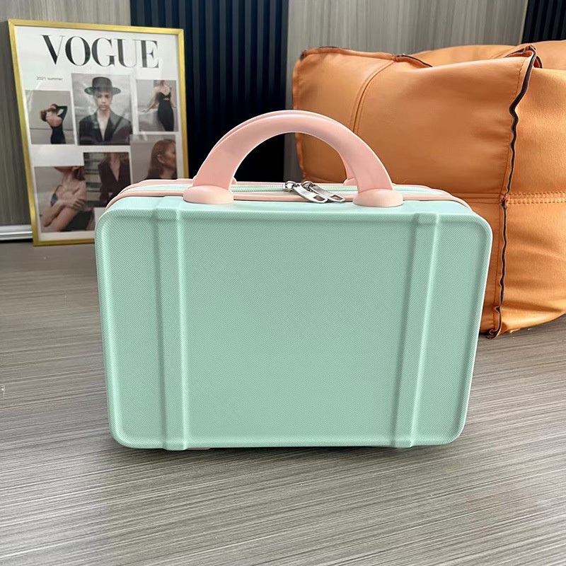 Mini Makeup Case 14 Inches Fashion Contrast Color Travel Suitcase Portable Luggage Storage Box for Girls – Suitcases and Luggage price