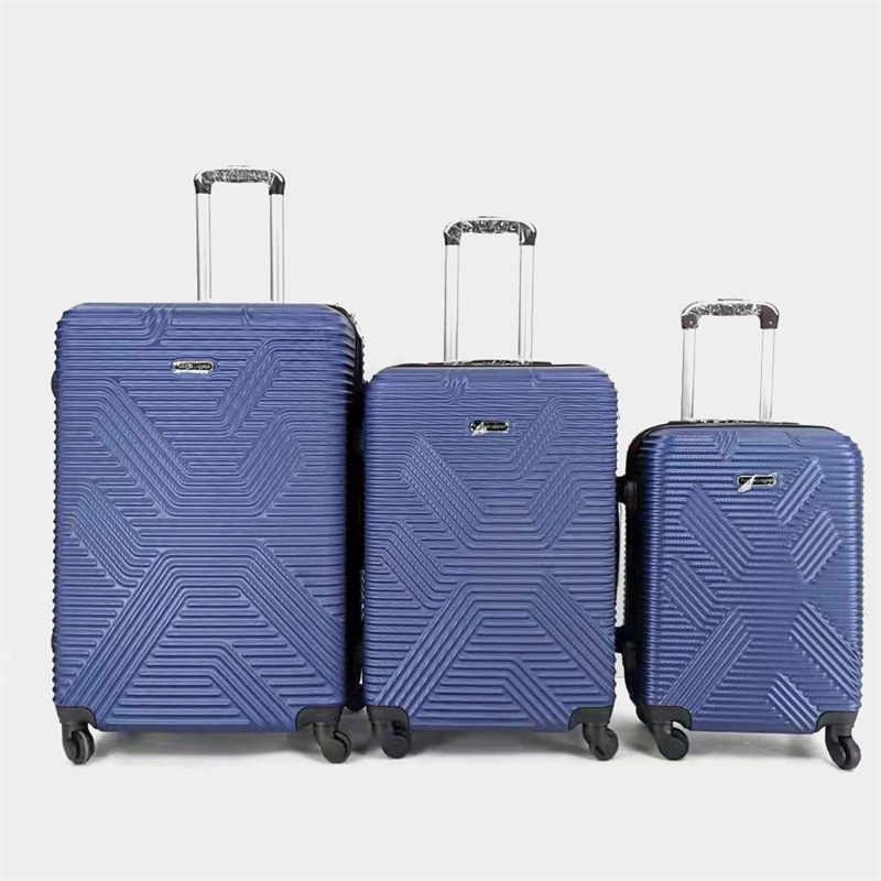New Navy Blue Economy Quality ABS Trolley Luggage Set with Iron Trolley – Trolley Bag and Travel Luggage price