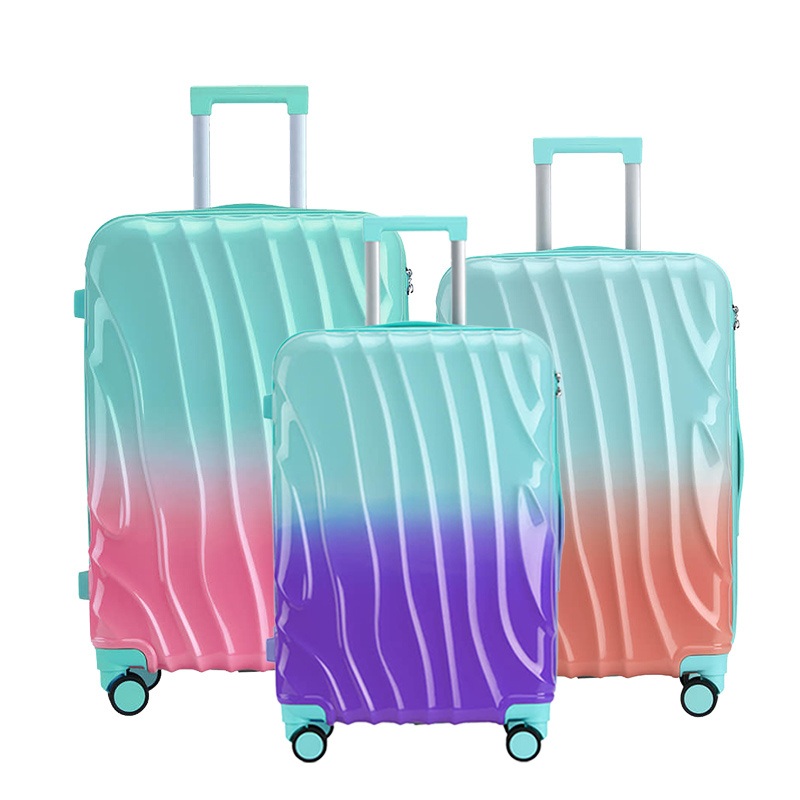 Gradient Color ABS PC Printed Hard Travel Luggage Set for Women – Trolley Bag and Travel Luggage price