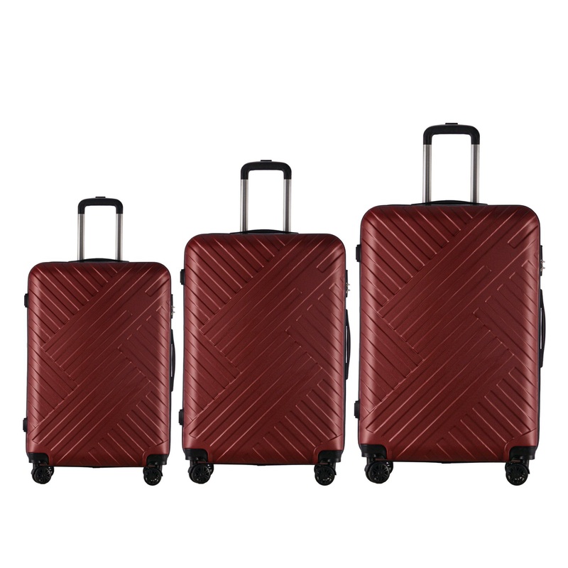 Luggage Sets 202428 Red Wine Color in Pic ABS Materials Luggage Manufacturer Ocm/ODM for Wholesaler, Distravotor, Supermarkets – Luggage Sets and Luggage Bag price
