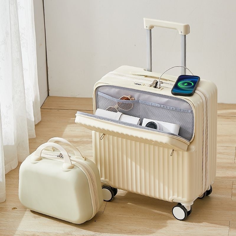 USB Charge Cup Holder Custom Travel Bag Suitcase Luggage Set – Trolley Bags and Trolley Case price