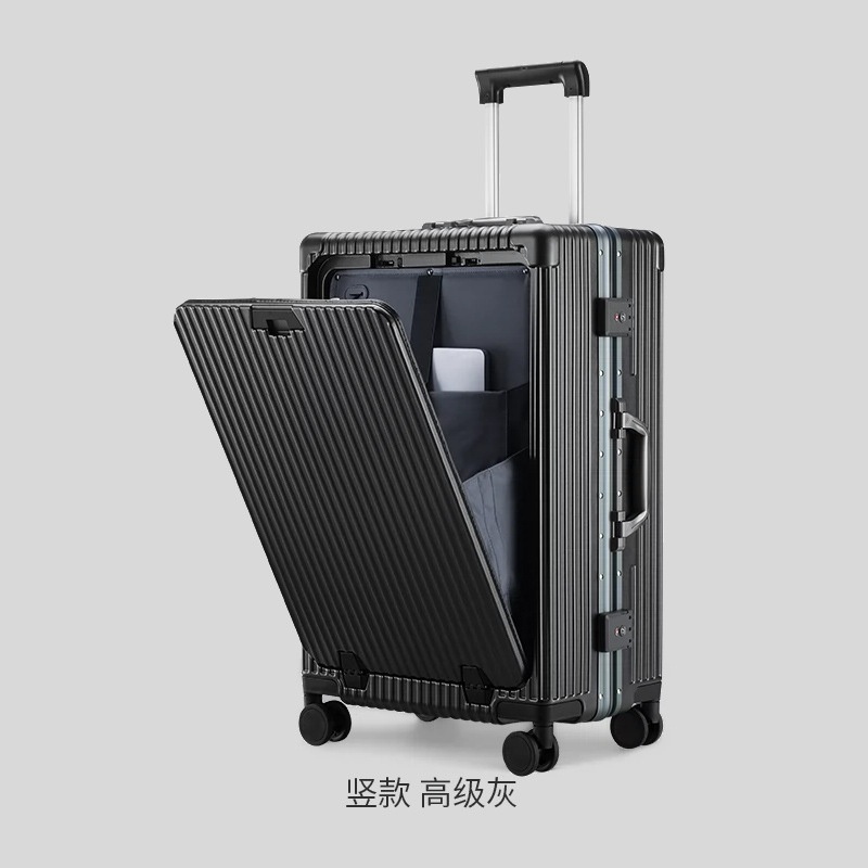2024 Hot Sale Carry on Suitcase External USB Charger & Spinner Wheels Aluminum Framed with Front Laptop Travel Luggage Pocket – Suitcases and Luggage price