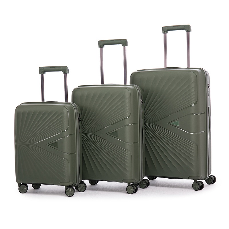 Economy Cheap Price Green Polypropylene Luggage with USB Charging Port – Trolley Bag and Suitcase price