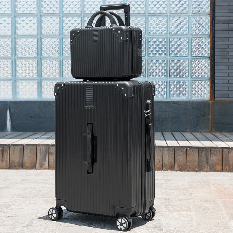 New Design 2 Pieces Luggage Set with Front Handle in Black Color – Suitcase and Trolley Bag price