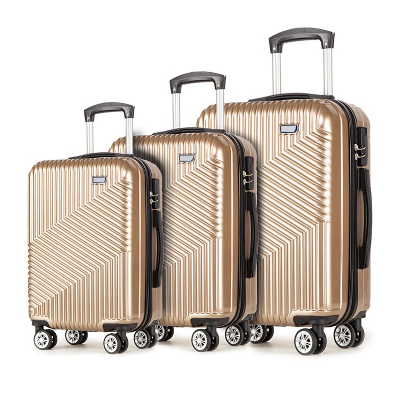 Factory ABS PC Luggage Set 20 24 28 Inch Travel Spinner Wheel Suitcase Modern Hardside Champagne Gold – Luggage Set and Carry on Luggage price