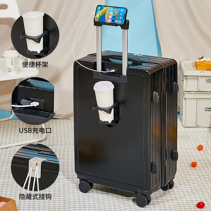 Multifunctional Hardshell Travel Trolley-Luggage with Cup Holder and USB Port – Trolley Luggage and Electric Luggage Trolley price