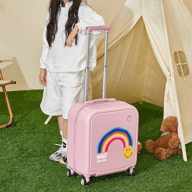 Childrens Suitcase Cartoon Cute Rainbow Trolley Box 18 Inch Universal Wheel Boarding Chassis Password Suitcase – Luggage and Luggage Set price