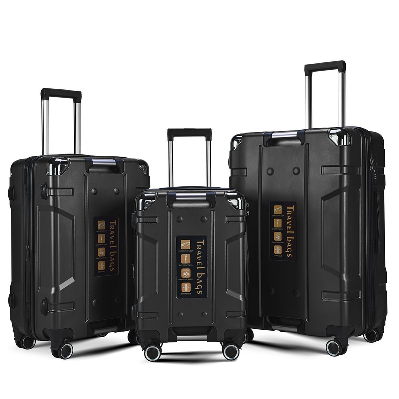 New Double Handle Luggage Three Piece Set Customs Lock Password Luggage ABS+PC Universal Wheel Boarding Travel Trolley Luggage – Suitcase Set and Luggage Set price