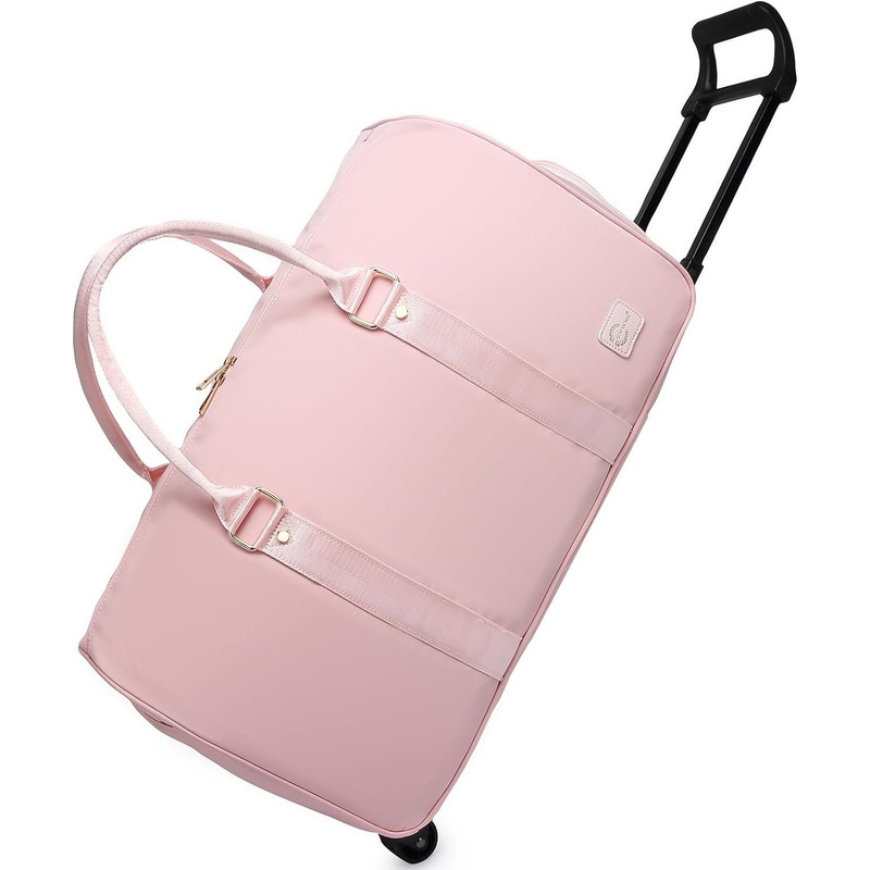 Rolling Duffle Luggage Bag Trolley Carry on Weekender Travel Bags with Wheels Womens Leather Bag – Rolling Bags and Luggage Bag price