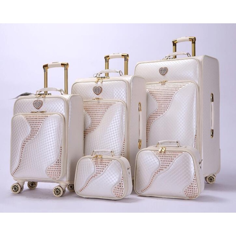 Woman PU Suitcase Hand Bag 6 PCS Sets Leather Trolley Wheeled Luggage – PU Suitcase and PU Suitcase Hand Bag price