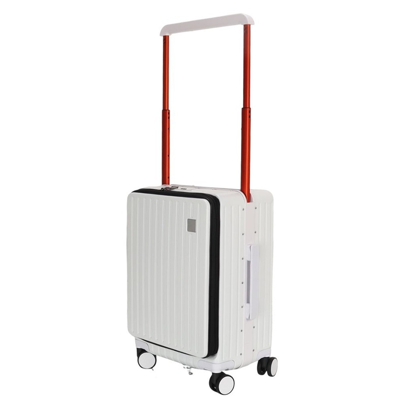 New Style Wide Aluminum Trolley Luggage Front Open Spinner Wheels Suitcase with Comfortable Middle Trolley – USB Charging PC Suitcase and Luggage price