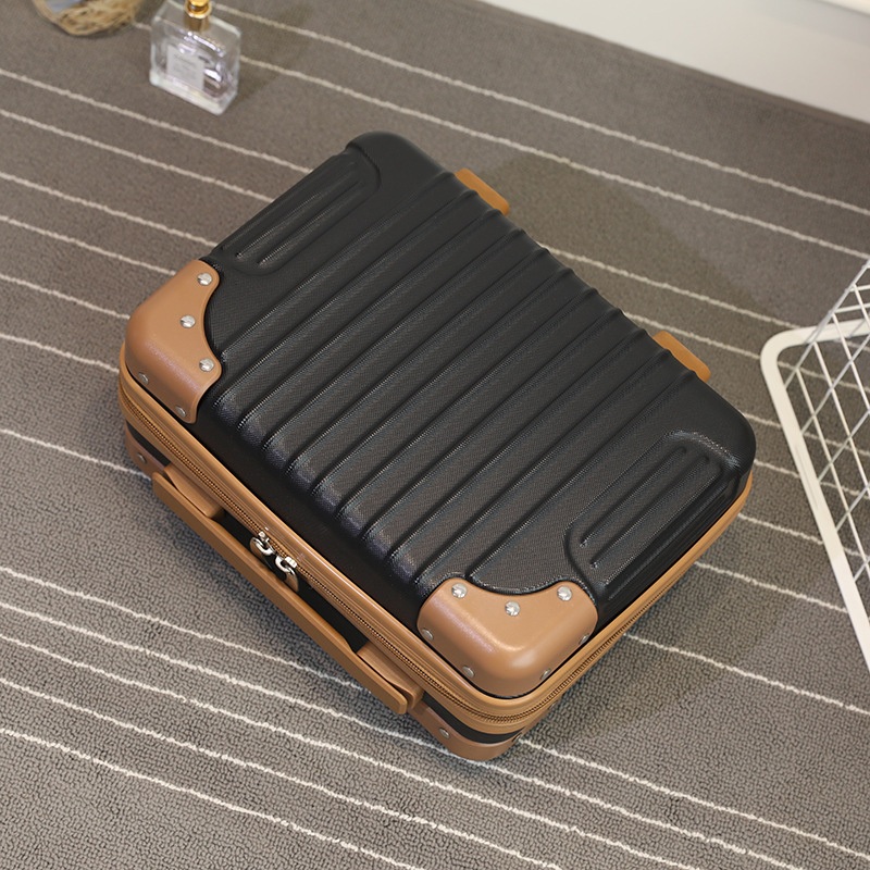 Economy Hardside Black Color ABS Beauty Case with Brown Trims – Beauty Case and Fashion Bags price