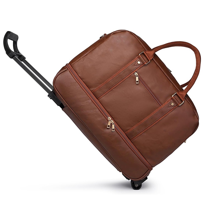 Large Beige Travel Duffel Garment Rolling Bags Carry on Bag Weekender Bags with Wheels for Men Women – New Bags and Beige Bag price