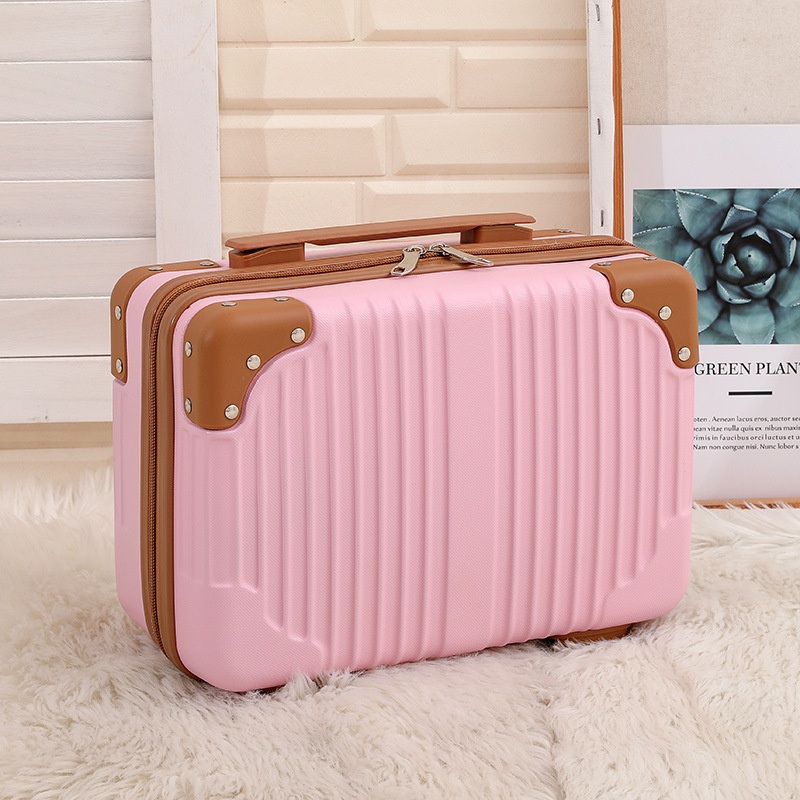 Pink Color Vintage Bag Beauty Case with Protection Corner Mini Luggage Suitcase – Vintage Bag and Beauty Case price