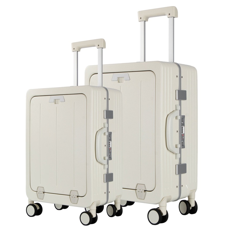Functional ABS Luggage with Cup Holder Front Open Design Travel Trolley Cases – ABS Luggage and Trolley Luggage price