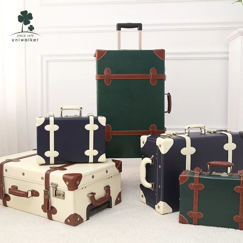 in Stock Vintage Style Leather Handmade Retro Vintage Suitcase Classical Luggage Set – Suitcase and Vintage Suitcase price