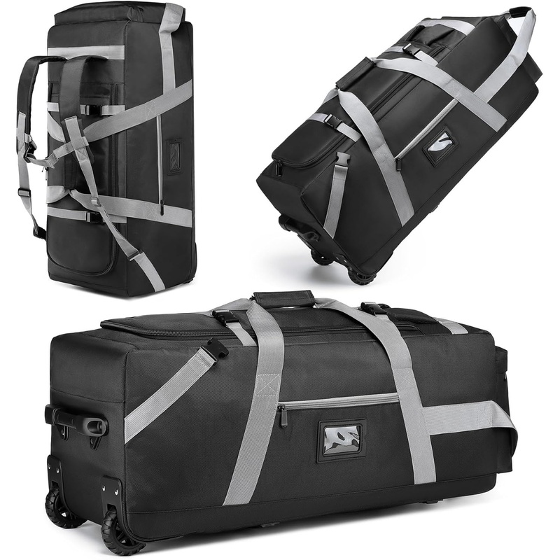 Large Duffel Bag with Wheels Foldable Roller Duffle Bag for Travel, Gym, Campaing& Sports Waterproof Luggage Duffle Bag for Men – Large Bag and Duffel Bag price