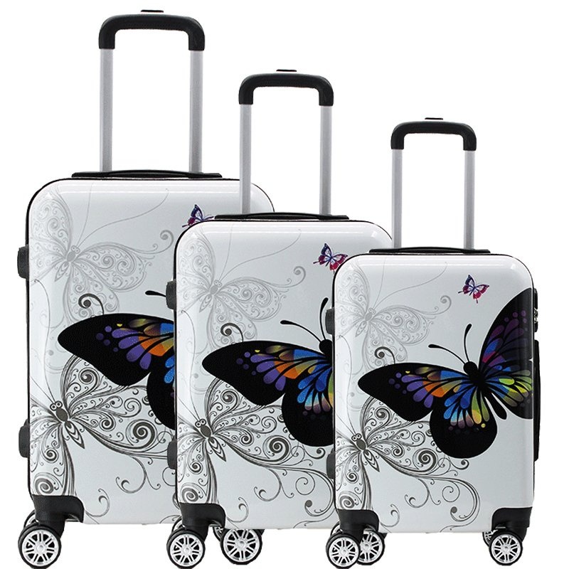 Most Fashionable Factory Price Travel Trolley Luggage with Butterfly Image Printed – Luggage and Trolley Luggage price