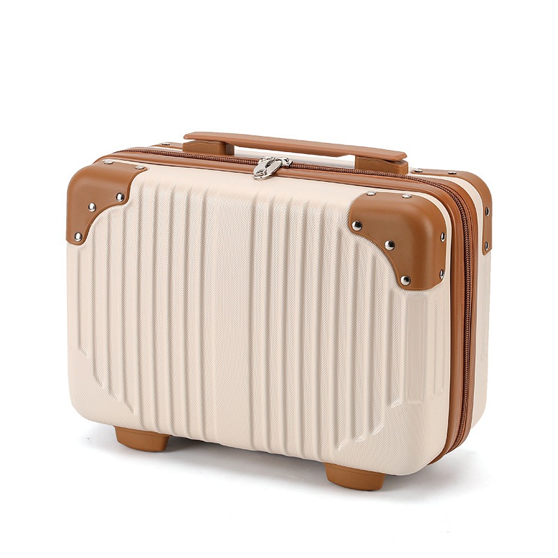 Beige Color Vintage Bag Beauty Case with Protection Corner Mini Luggage Suitcase – Vintage Bag and Beauty Case price