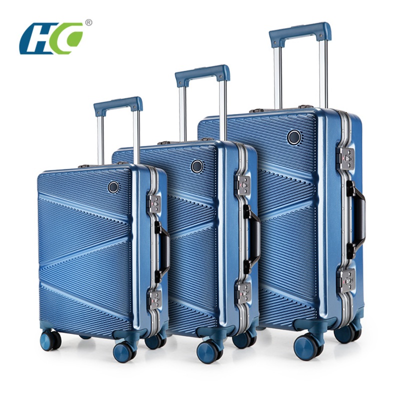 Tsa Lock Luggage Sets Travel Bags Hand Hard Shell Luggage – Blue Ray Striped Aluminum Frame Box and Tsa Lock Luggage price