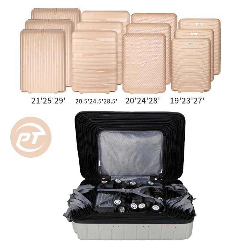 Yiwu Beige PP PC ABS Plastic Semi Finish Beige Trolley Luggage Set Half Finished Travelling Suitcase Set for Lebanon Mexico Brazil Saudi Arabia Luggage Wheel – Semi Finished Luggage and Half Finished Suitcase price
