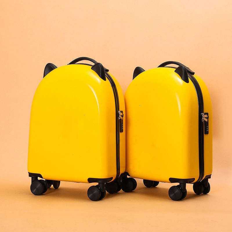 Lightweight High Quality Cartoon Trolley Roller Luggage Trendy Pink Safe Plastic Kids Suitcase Koffer with Two Black Cat Ear – Hard Shell Travelling Luggage and Luggage Set price