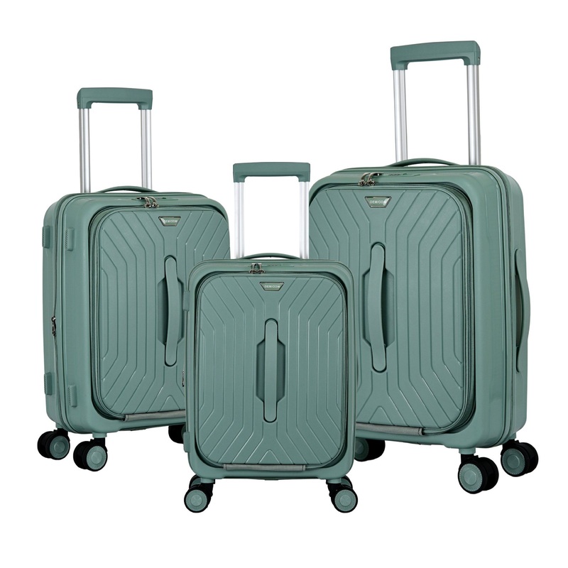 Unisex Anti-Theft PP Travel Luggage Set of 3 20/24/28 Inches Front Opening Polypropylene Suitcase Spinner Caster – PP Travel Luggage Set of 3 and Front Opening PP Luggage Set price