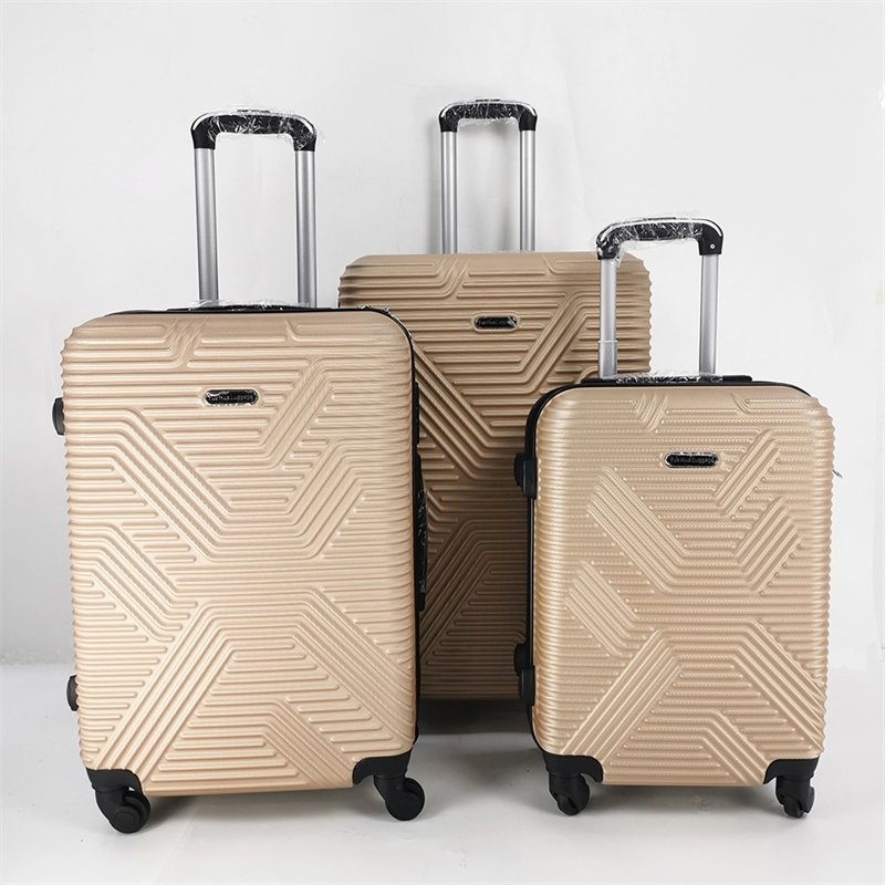 Gold Color Economy Quality ABS Luggage Set with Iron Trolley – Trolley Bag and Travel Luggage price