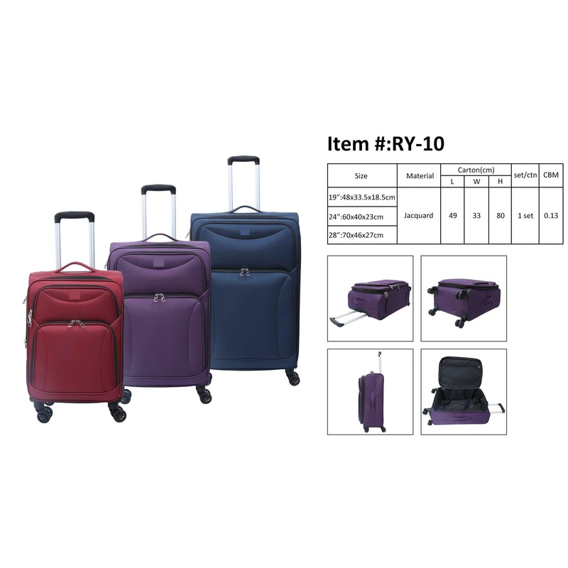 Three Colors High Quality Polyester Softside Luggage Set with Trolley – Suitcase and Softside Luggage price