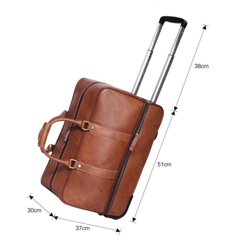 PU Leather Suitcase Wood Frame Old Fashioned Vintage Suitcase – Luggage and PU Leather Suitcase price
