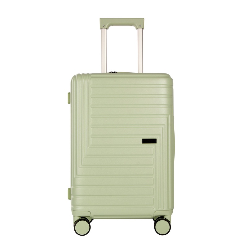 PC Luggage Set Aluminum Trolley Silent 8 Spinner Wheels Peach Fabric – Business and PC price