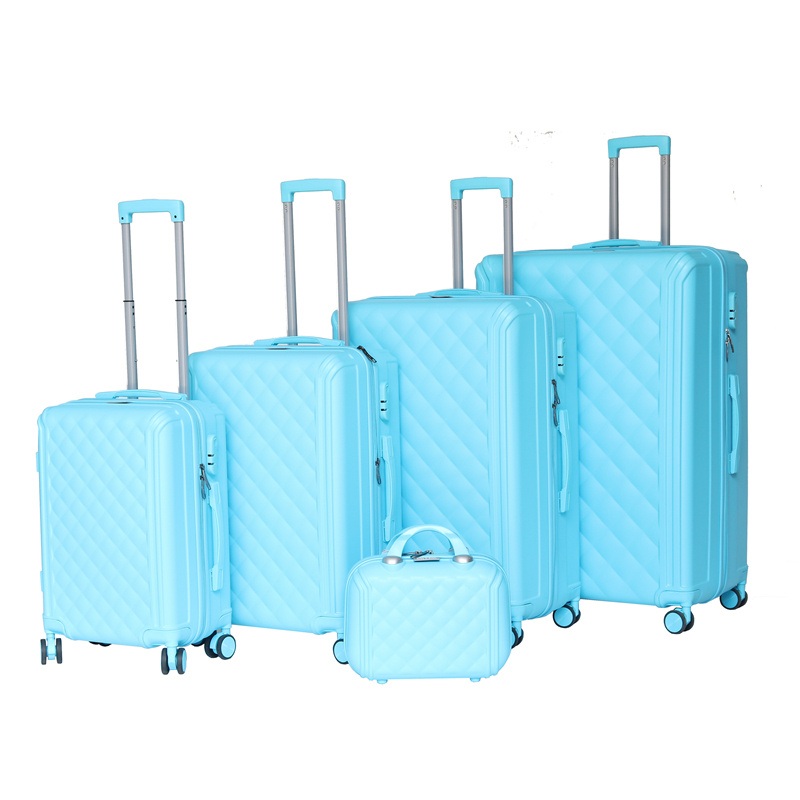 Sky Blue 5 Pieces ABS Luggage Set with Color Matching Trims – Suitcase and Trolley Bag price