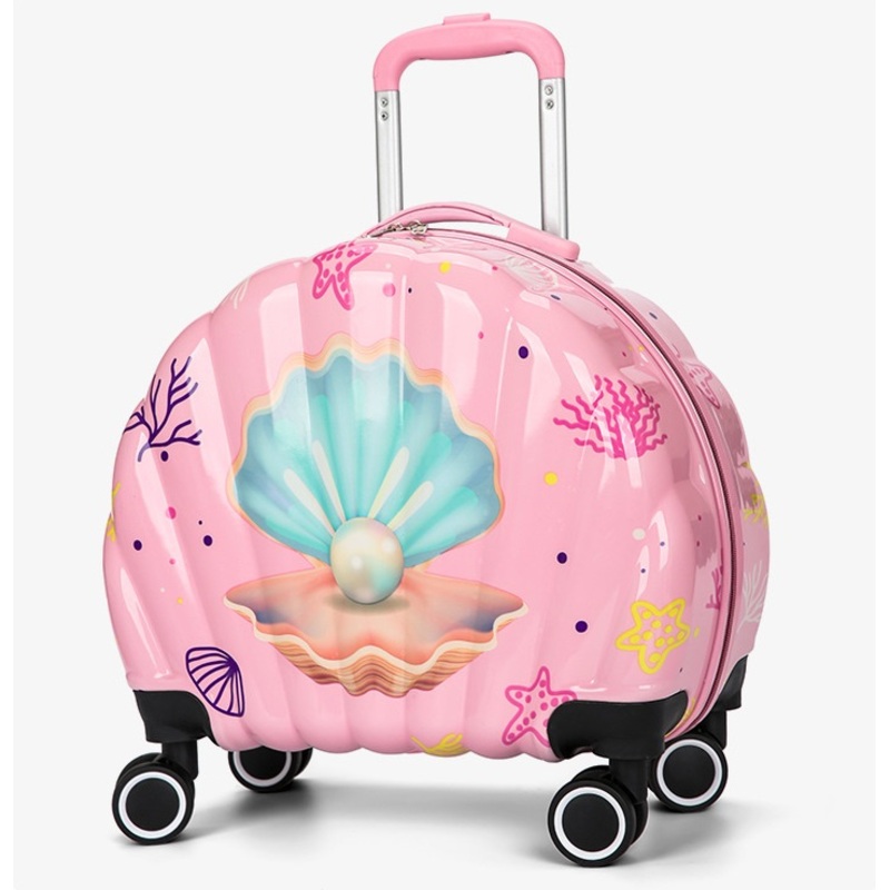 Summer Holiday Travelling Kids Trolley Bag Cute Shell Design with Cartoon Printing – Trolley Bag and Kids Trolley Bag price