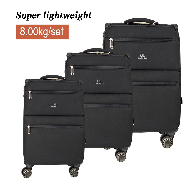 Super Lightweight Black Soft Fabric Luggage Set for Wholesale – Softside Luggage and Suitcase price