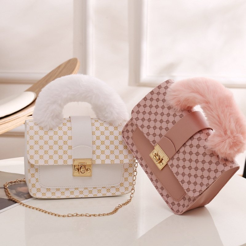 in Stock Cell Phone Bag Ladies Handbag Luxury Winter Lamb Wool PU Small Square Bag Mini Custom Shoulder Chain Messenger Bag – Hand Bag and Shoulder Bag price