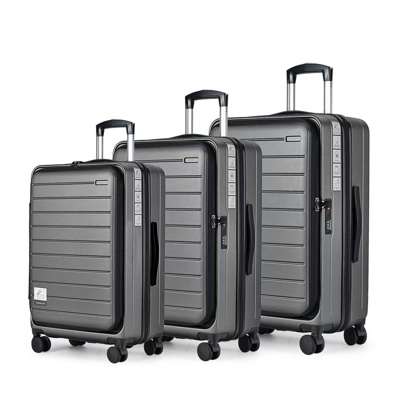 Custom Large Capacity ABS Carry-on Anti-Theft Suitcase Expandable Luggage – Carry-on Luggage with Laptop Bag and ABS Front Open Pocket Luggage Set price