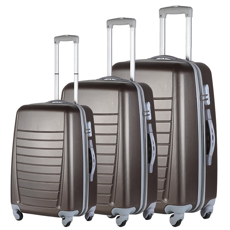 3 PCS Brown Zipper Lock ABS 20 24 28 Inch Suitcase Travel Luggage Set – Trolley Bags and Trolley Case price