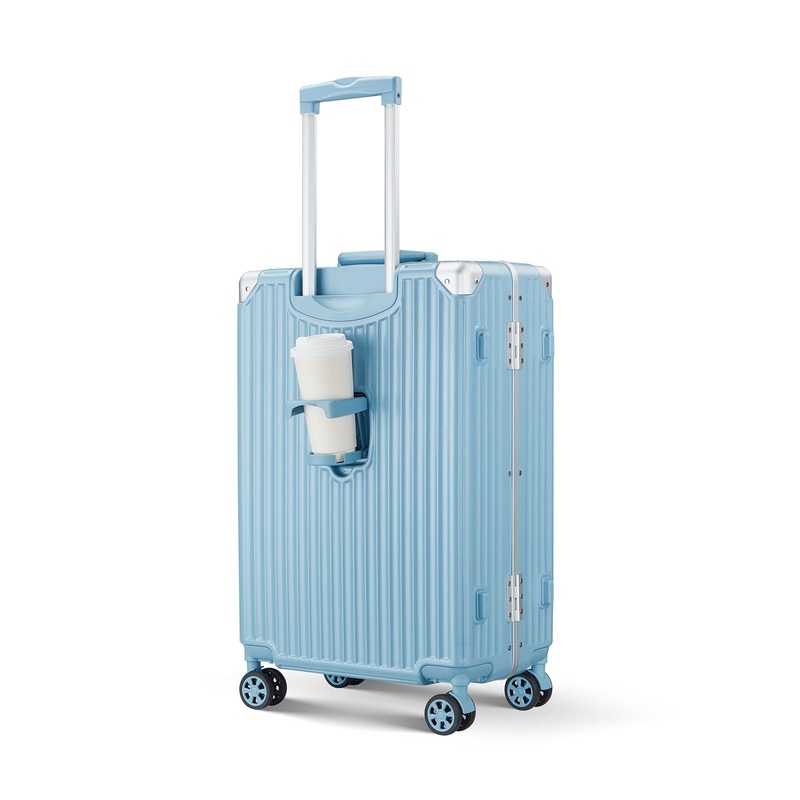 Aluminum Frame Zipperless Checked Luggage Hard Shell Suitcase with Cup Holder – Aluminum Luggage and Suitcase price